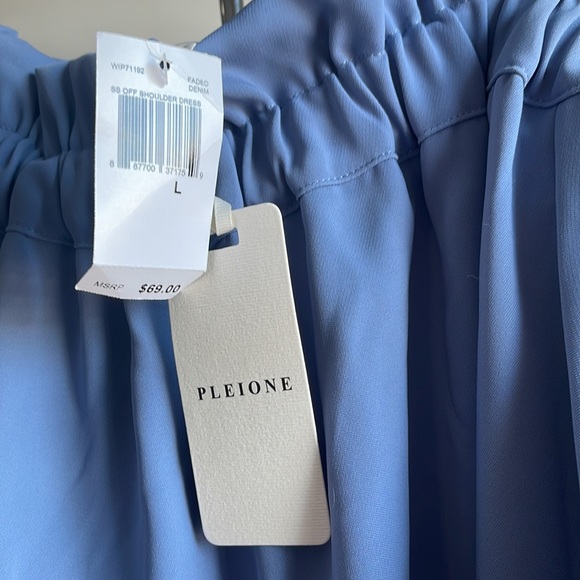 Pleione Denim Blue Off the Shoulder Dress Size L Nordstrom - Picture 5 of 7